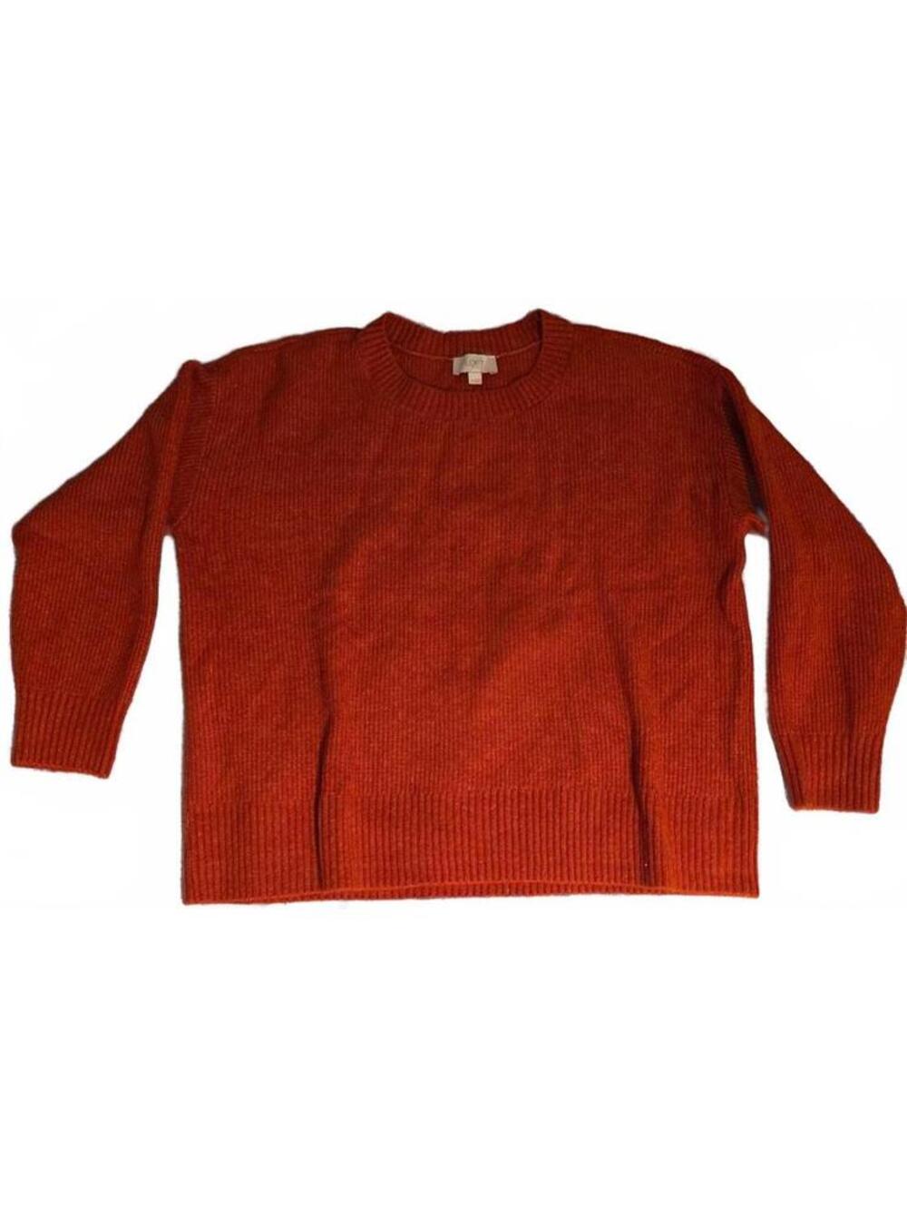 LOFT Women's XL Rust Crew Neck Sweater